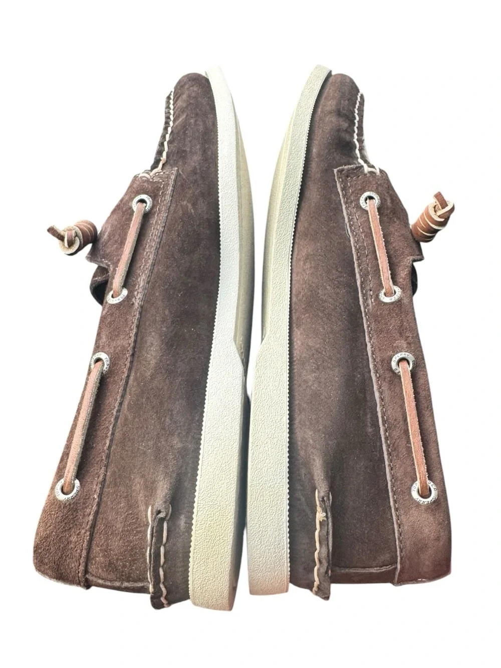 Sperry Top-Sider Brown Suede Boat Shoes Men’s 10.5 Leather Moc Loafers GUC